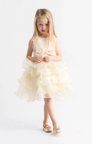 Blumenmädchenkleid Elodie Gold