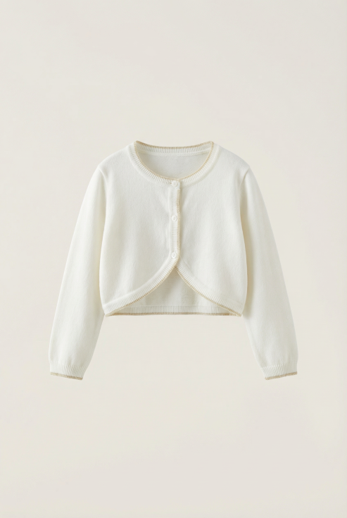 Kinderbolero Österreich, elegantes Bolero Mädchen, Kommunion Bolero, Kinderkleidung Festlich, Mädchenbolero Cremeweiß, Festtagsmode Kinder, Bolero für Taufen, Mädchenmode Österreich