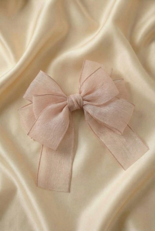 Haarschleife Mädchen, festliche Haarschleife, Haarschmuck Kommunion, Mädchen Accessoire Hochzeit, Pastellrosa Haarschleife, elegante Haarklammer, Kinder Haarschmuck Österreich