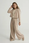 festliches Mädchen-Set Emi Beige, eleganter Anzug für Kommunion, festliche Kinderkleidung Mädchen, Set für Firmung Mädchen, edle Festmode zoyafashion