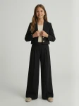 Mädchen Set Emi schwarz Detail Oberteil, festlicher Anzug Mädchen 9-14, edle Festmode schwarz, eleganter Schnitt Teen