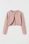 Kinder Bolero Ada rosa festlich, Mädchen Bolerojäckchen Kommunion, Kinder-Festjacke rosa, Blumenmädchen Bolero, zoyafashion Kinderbolero