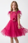 erstkommunionkleid mädchen, tüllkleid ausgestellt, kinderfestkleid rosa
