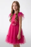 mädchenkleid geburtstag, dunkelrosa tüllkleid, festliches kinderkleid online