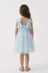 hellblaues trägerkleid mädchen, kinderkleid erstkommunion, festkleid rina