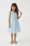 mädchenkleid mit schleifen, tüllkleid hellblau, kinderkleid geburtstag