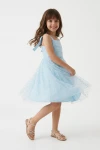 ausgestelltes festkleid mädchen, glitzernder tüll, elegantes kinderkleid