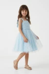 hellblaues kinderkleid festlich, blumenmädchenkleid, kleid rina zoya