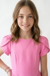 ausgestelltes mädchenkleid rosa, tulpenärmel kleid, festliches kinderkleid