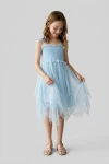hellblaues mädchenkleid, glitzertüll festkleid, blumenmädchenkleid hochzeit