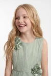 festliches maxikleid mädchen, salbeigrünes trägerkleid