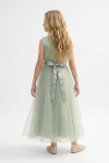 maxikleid mädchen firmung, salbeigrünes festkleid