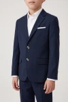 Anzug Liam in Marineblau – Sakko mit zwei Knöpfen – Detailaufnahme