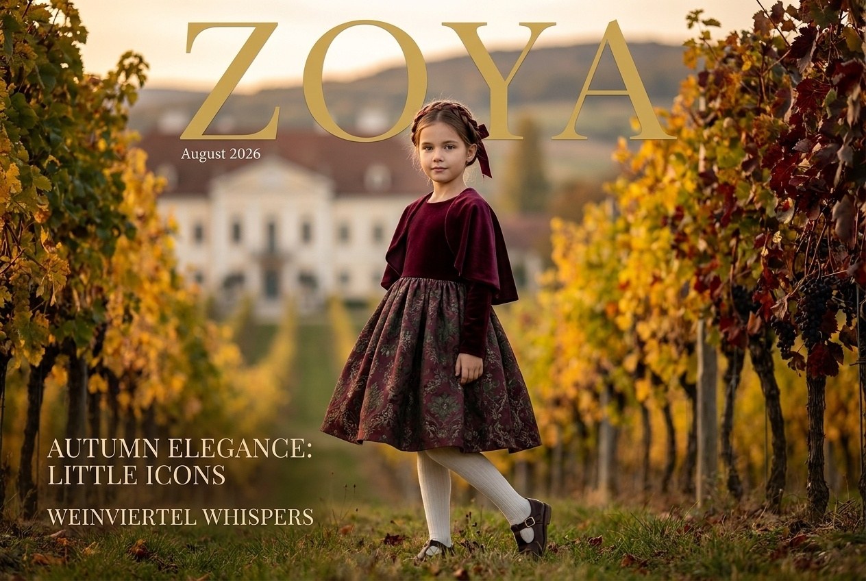 Herbst-Lookbook 2026: Elegante Mädchenkleider in Burgunder, Waldgrün und Café Latte